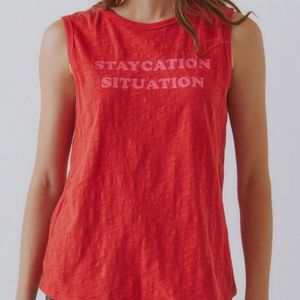 NWT ban.do Staycation Situation Slub Muscle Tank, Size S